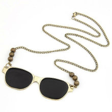 Cute Black Glass Design Alloy Necklace Sweater Chain FN205